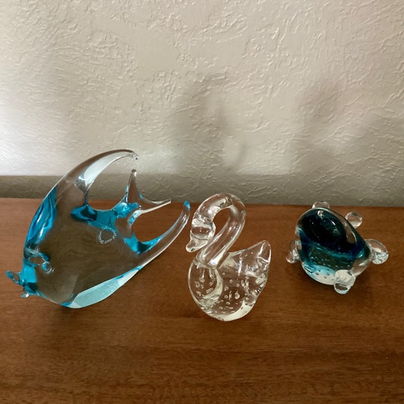 V. Nason & Company Hand Blown Murano Glass Angel Fish Turquoise Italy Vintage - Picture 9 of 16